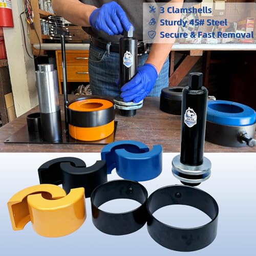 HKTE Heavy Duty Clamshell Bearing Puller Kit - Professional Tool for Carrier & Pinion Bearings Removal, Fits Dana, Ford, GM, BW78 Axles