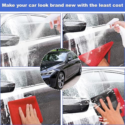 Clay Towel 2 Pack 12 x 12 Inch, Clay Bar Towel for Auto Detailing Microfiber Car Cloth Cleaner Automotive for Car Detailing (2, Red, 12 x 12 Inch) - color: Red