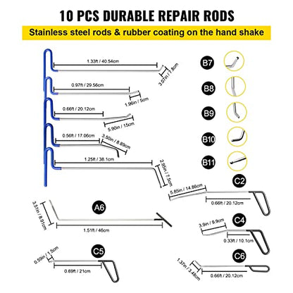 VEVOR Dent Puller Kit, 116 PCS Paintless Dent Repair Kit with Remover Tools, Golden Lifter & Glue Tabs for Car Dents, Door Ding Repair