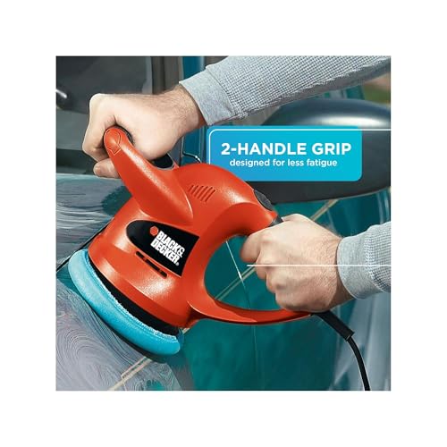 BLACK+DECKER 6" Buffer Polisher, Orbital Car Polisher with Wool and Foam Bonnets (WP900)