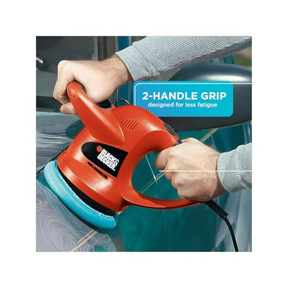 BLACK+DECKER 6" Buffer Polisher, Orbital Car Polisher with Wool and Foam Bonnets (WP900)