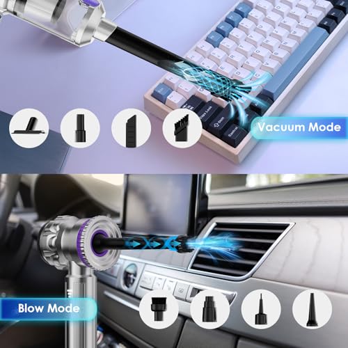 ToddlerCley Handheld Car Vacuum Cordless with 20000Pa Powerful Suction, Rechargeable Mini Car Vacuum Cleaner with 3-Speed, 90000RPM Motor, Portable Hand Vacuum for Car Interior, Home, Pet Hair, Desk