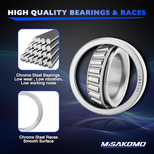Trailer Axle Bearings L68149 Kit for 3500lb 1-1/16''*1-3/8''Axle-4 Sets | Trailer Axle Wheel Bearings L68149/ L44649 Kit Fit for Spindle #84, 3500lbs 1-1/16''*1-3/8''Axle, with 171255TB Grease Seals - size: 4 sets