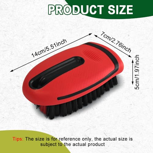 Carpet and Upholstery Cleaning Brush, Stiff Bristle Carpet Detailing Scrubber Brush, Multi-Functional Car Detailing Scrub Brushes, Cleaning Brushes for Car and Home Couch Floor Mats (Red) - color: Red