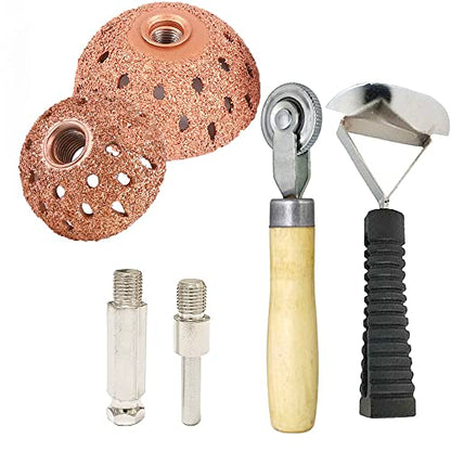 Tire Repair Patch Tools Tire Buffing Wheels 42 mm 55 mm Tungsten Steel Buffing Wheel with Tire Patch Roller Scraping Cutter for Car Tire Grinding Polishing Accessories Kit - size: 42+55mm