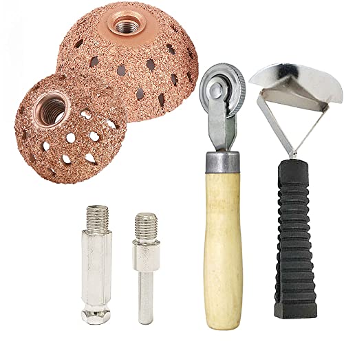 Tire Repair Patch Tools Tire Buffing Wheels 42 mm 55 mm Tungsten Steel Buffing Wheel with Tire Patch Roller Scraping Cutter for Car Tire Grinding Polishing Accessories Kit - size: 42+55mm
