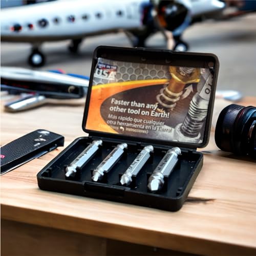 Alden 8440P Pro Grabit Broken Bolt and Damaged Screw Extractor 4 Piece Kit - Made in the USA