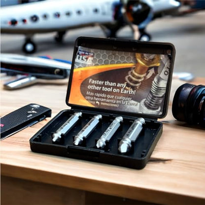 Alden 8440P Pro Grabit Broken Bolt and Damaged Screw Extractor 4 Piece Kit - Made in the USA