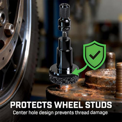 Wheel Hub & Stud Cleaning Tool Kit，Rust Removal Disc for Cars & Light Trucks，Fits 1/2" Impact Wrench & Drill，Rapidly Cleans Rotors, Hubs & Wheel Studs for Brake Jobs