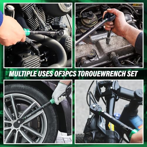 Torque Wrench Set 5-45ft lb(3/8),15-165Ft.lb, with 15PCS Hex Sockets, Spark Plug, Extensions for Automotive, Motorcycle, Industrial Maintenance - style: 15-165Ft.lb(15pcs)