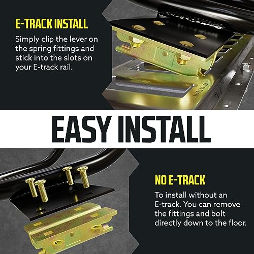 E-Track Upright Bike Tire Wedge - Removable & Bolt-Down Motorcycle Wheel Chocks for Trailer Floor (Pack of 2)