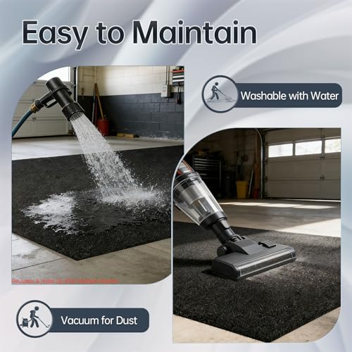 8'10"x22' Extra Large Garage Floor Mat – Oil Absorbent & Leak-Proof PE Backing, Heavy Duty Full Coverage Protector for Full-Size Trucks SUVs RVs, Trimmable Non-Slip - size: 8'10" x 22'