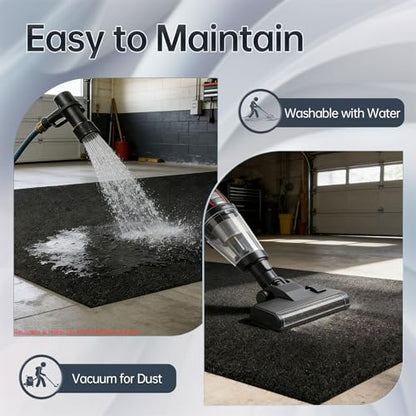 7'4"x17' Oversized Garage Floor Mat – Oil Absorbent & Leak-Proof PE Backing, Heavy Duty Full Coverage Protector for Full-Size Trucks SUVs RVs, Trimmable Non-Slip - size: 7'4" x 17'