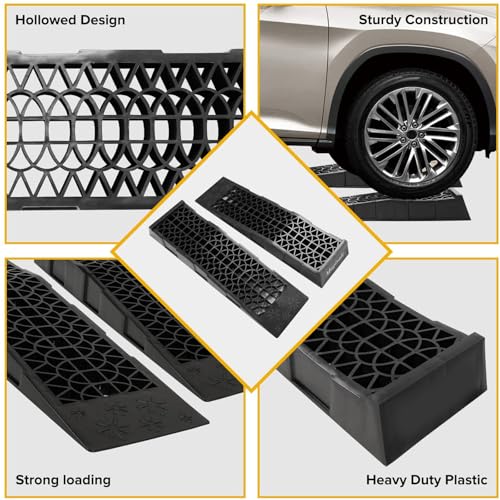 Low Profile Car Service Ramp with Anti-Slip Blocks, Portable Car Race Ramp, for Vehicle Oil Changes, Maintenance 2 Pack B - color: B