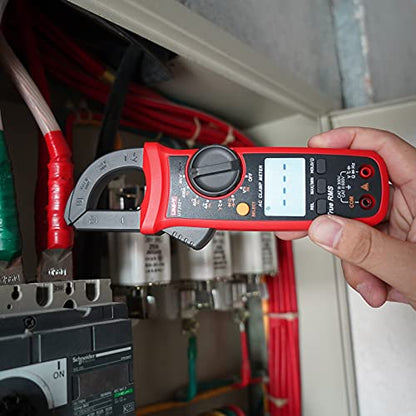 UNI-T Digital Clamp Meter UT202+, AC Current TRMS HVAC Volt Amp Ohm Meter Clamp On Multimeter Auto Ranging 4000Counts Temperature AC DC Voltage Frequency Resistance Capacitance Continuity Diode Tester - size: UT202+