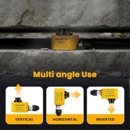 NEWTRY 30 ton Low Profile Hydraulic Jack Porta Power Kit + CP-700 Manual Hydraulic Hand Pump Multi Section Jack, 2.12” Stroke Industrial Mini Hydraulic Cylinder - size: 30T Hydraulic Jack + cp-700 Pump