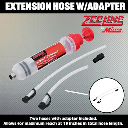 Zeeline by Milton Fluid Extractor - 200cc Fluid Syringe, Multi-purpose Syringe, Manual Fluid Extractor Oil Extractor Pump Syringe and Fill Pump, Gasoline Fuel Car Transfer - size: 200
