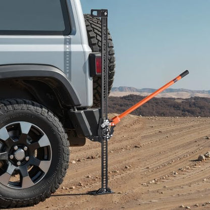 VEVOR Farm Jack 48 inch Utility High Lift, 7000 lbs Capacity Ratcheting Off Road Jeep Jack, Heavy for Tractor, Truck, SUV, Bumper Lift, Orange - size: 4.52" x 7.08" x 48.22"