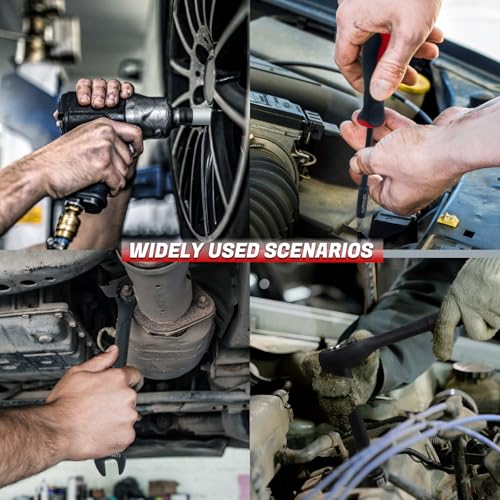 LLNDEI Mechanics Tool Set and Socket Set, 1/4" 3/8" 1/2" Drive Deep and Standard Sockets 12 Point, 390 Pcs SAE and Metric Mechanic Tool Kit with Bits, Combination Wrench