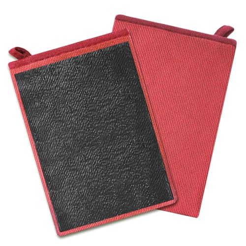 Clay Mitt Auto Detailing 2 Pack, Fine Grade Microfiber Car Clay Bar Mitt, DIY Detail Tool & Kit Car Detailing Alternative (Red) - color: Red, size: 2 Pack