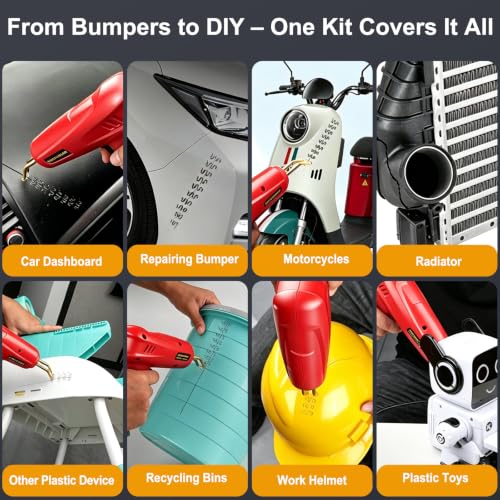 1000 pcs Plastic Welder Staples, 4 Types 0.8mm Wave/Flat/V & 0.6mm M Hot Staples Kit for Car Bumper Repair, Crack Fix, Auto Body Dashboard, Hot Stapler Plastic Welding Staples - SCTOEAI