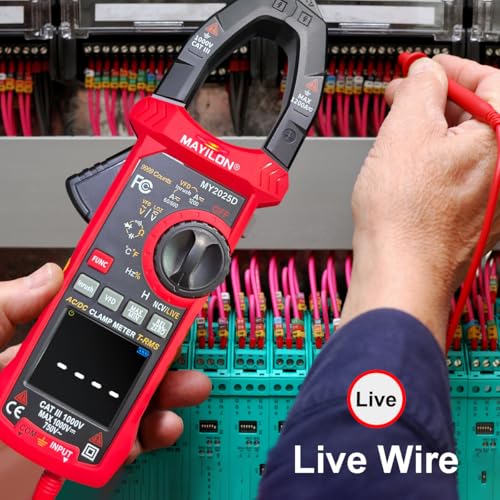Digital Clamp Meter, 10000count Auto Ranging Multimeter, Voltmeter Supports 1000V AC/DC Voltage, 1200A AC/DC Current, Resistance, Capacitance, Continuity, Live Wire Test, NCV