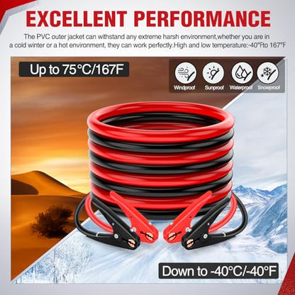 Nilight Jumper Cables for Car Battery 2 Gauge 20 FT Booster Cable Heavy Duty 800 A CCA with Carrying Bag Jump Start Emergency Kit Pickup Truck RV Vans SUV - size: 2 Guage 20 FT