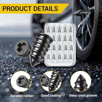 40Pcs Tire Repair Rubber Nail,Vacuum Tire Repair Kits Spiral Rubber Nails,Tire Screw Plug Fast Tool Self Service Tire Repair Nail,Screw in Tire Plugs for car,Motorcycle,Truck Tire Puncture Repair