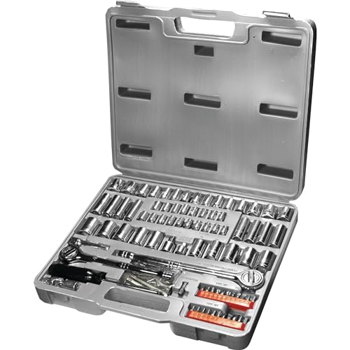 Performance Tool W1198 SAE/Metric 100-Piece Socket (1/4-Inch, 3/8-Inch & 1/2-Inch Drive) and Bit Set - size: 100-Piece (Pack of 1), style: Socket & Bit Set