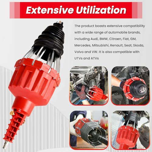 Pneumatic CV Joint Boot Installation Tool Kit Universal Pneumatic CV Boot Expander Tool CV Axle Boot Spreader Removal with Clamp and CV Boot Compatible with BMW UTA ATV