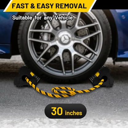ROBLOCK Heavy Duty Wheel Chocks, Rubber Wheel Block Non-Slip Base with Nylon Rope Yellow Reflective Tape - 1 Pair Black, Wheel Stoppers for Travel Trailers, RV, Aircraft, Car, Camper, Truck - color: 2pack