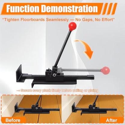 Heavy Duty Ratcheting Hardwood Floor Jack Tool for Wood, Laminate & Vinyl Flooring,Flooring Jacks for Hardwood Floors, Professional Board Tightening & Positioning Aid ﻿