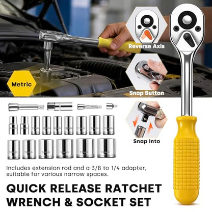 Enventor Tool Set, 231 Piece Home Tool Kit with Toolbox, Combination Wrench and Hand Tools for Home Repairs, Auto Maintenance, DIY & General Use, Household Repair Tools for Men & Women