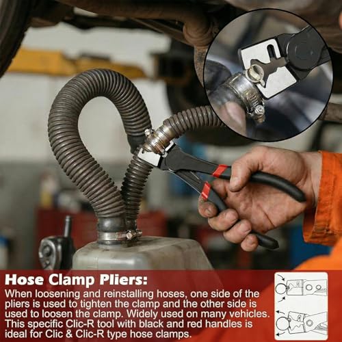 6Pcs Electrical Disconnect Pliers Set Automotive Electrical Connector Removal Tool High-carbon Steel Professional Hose Clamp Kit with Terminal Removal Tool Ideal for Automotive Repairs in Tight Spaces