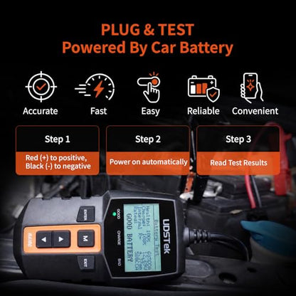 Car Battery Tester 12V BA100, 100-2000 CCA Automotive Battery Load Tester | Digital Alternator & Charging System Diagnostic Tool, Cranking Tester for Cars, Motorcycles, ATV, SUV, Boats, Marine & RV