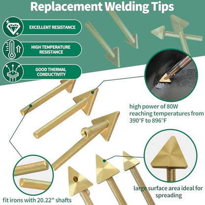 1206PCS Plastic Welding Kit with Storage Box, 0.6mm 0.8mm Hot Staples, Soldering Iron Gun Tips and Triangular Copper Head Welder Accessories for Car Bumper Machine Repair