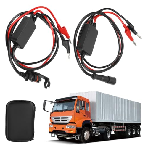 Upgraded ABS Diagnostic Multimeter Adapter Cable Kit for Heavy Duty Semi-Truck & Trailer with Storage Case – Sensor Test Leads with Male & Female Connectors for Resistance & Voltage Testing