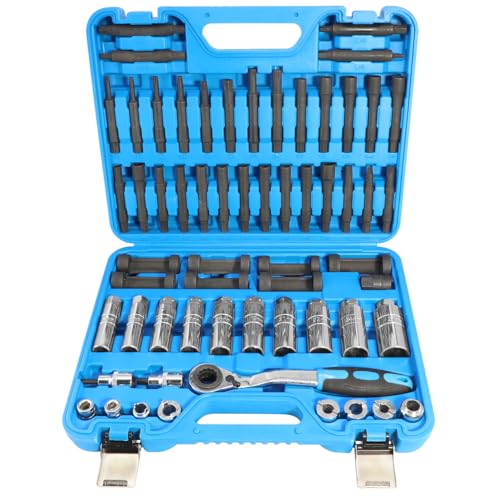 DPTOOL 60pc Shock Absorber ToolShock Absorber Strut Nut RemovalFixed Kit | Steering Hub Suspension Strut Spreader Remove Socket with Ratchet Adaptors