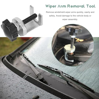 Windshield Wiper Arm Removal Tool Kit, Heavy-Duty Arm Bearing Remover Tool and Battery Terminal Puller, Adjustable Windshield Wiper Tools for Most Cars Trucks SUVs