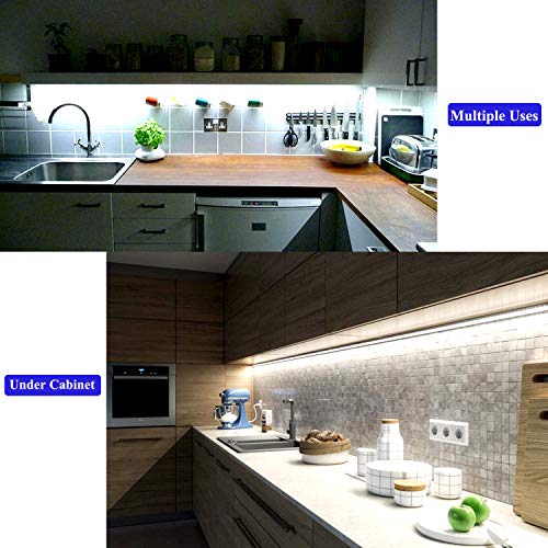 40ft Daylight White Led Strip Lights, 6000K 12V Dimmable Flexible Led Tape Light, Cuttable Led Lights Strip for Bedroom Christmas, Kitchen, Cabinet, Mirror, Not Waterproof - color: Daylight White Whit Adapter