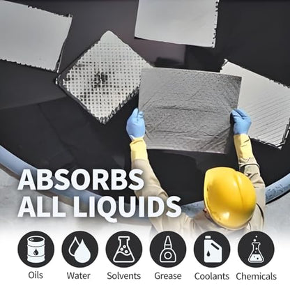 Oil Absorbent Pads - 16 x 20 Inch-Universal Leak, Drip, and Spill Control, Garage Absorbent Mat for Oil Water, Ideal for Extra-Heavy Spills 100 Pcs - size: 16 x 20 Inch