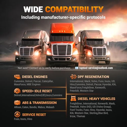 ANCEL HD8000 Heavy Duty Truck Diagnostic Scanner, Advanced Diesel Scanner with DPF Regen, Idle & Speed Limit Adjustment, Full-System ECU Diagnostics, Lifetime Free Updates - style: HD8000