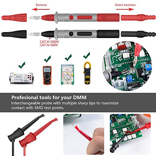 22 in 1 Multimeter Test Leads Set with Electrical Alligator Clips and Soft Silicone Probes
