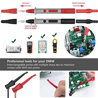 22 in 1 Multimeter Test Leads Set with Electrical Alligator Clips and Soft Silicone Probes