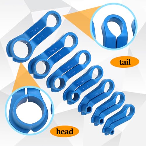 7PCS Car Fuel Line Disconnect Tool Set, 1/4 5/16 3/8 1/2 5/8 3/4 7/8 Inch Transmission AC Line Removal Tool, Fuel Filter Oil Cooler Line Quick Release Disconnect Set, Universal Fit - size: 7PCS