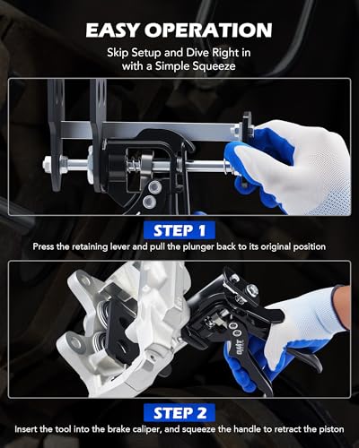 OMT Single Dual Quad Piston Brake Caliper Press Tool for Pad Replacement | Car Brake Maintenance; For DIY Mechanics, Fits Most Cars, Trucks, ATVs, UTVs, SUVs, 377 lb Force, Aluminum & Steel - style: Single&Dual&Quad Piston