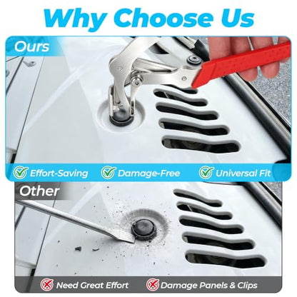 Car Clip Pliers, Automotive Clip Removal Tool, Damage-Free Panel Clip Removal Pliers for Automotive Plastic Fasteners Clips, Interior & Exterior Trim, Door Panels, Rivets and Buckles