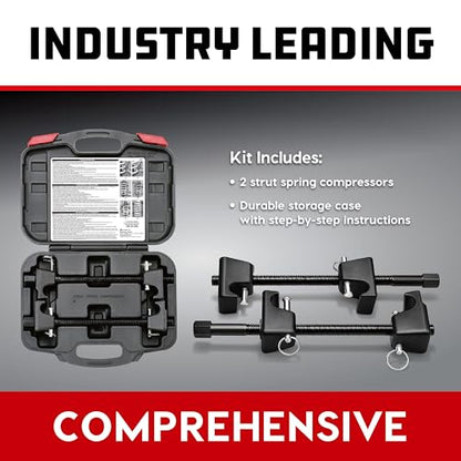 Powerbuilt Strut Spring Compressor Kit, Remove and Install Coil Springs, Tighten Compressor, Car Repair, 2 Piece, Storage Case 648627 - style: 5 Piece