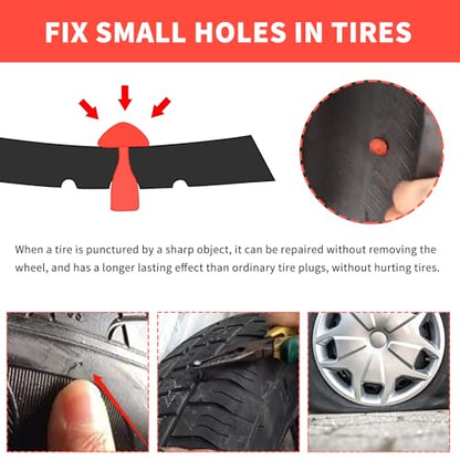 Mushroom Tire Plug Kit with 90PCS Pins,Practical Rapid Plug 2.0 Tire Repair for Flat Tire Repair Kit,Car Accessories Mushroom Plug Tire Repair Kit Fits Tubeless Tires (90pcs large mushroom heads) - color: 90pcs large mushroom heads