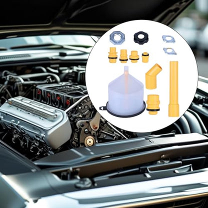 Radiator Burping Funnel Kit – No Spill Coolant Filling Tool, 15 Pieces Car Maintenance Adapter Set | Automotive Engine Cooling System Kit for Trucks, RVs, Brake Fluids, Windshield Tanks,